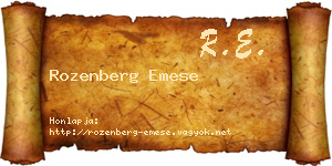 Rozenberg Emese névjegykártya